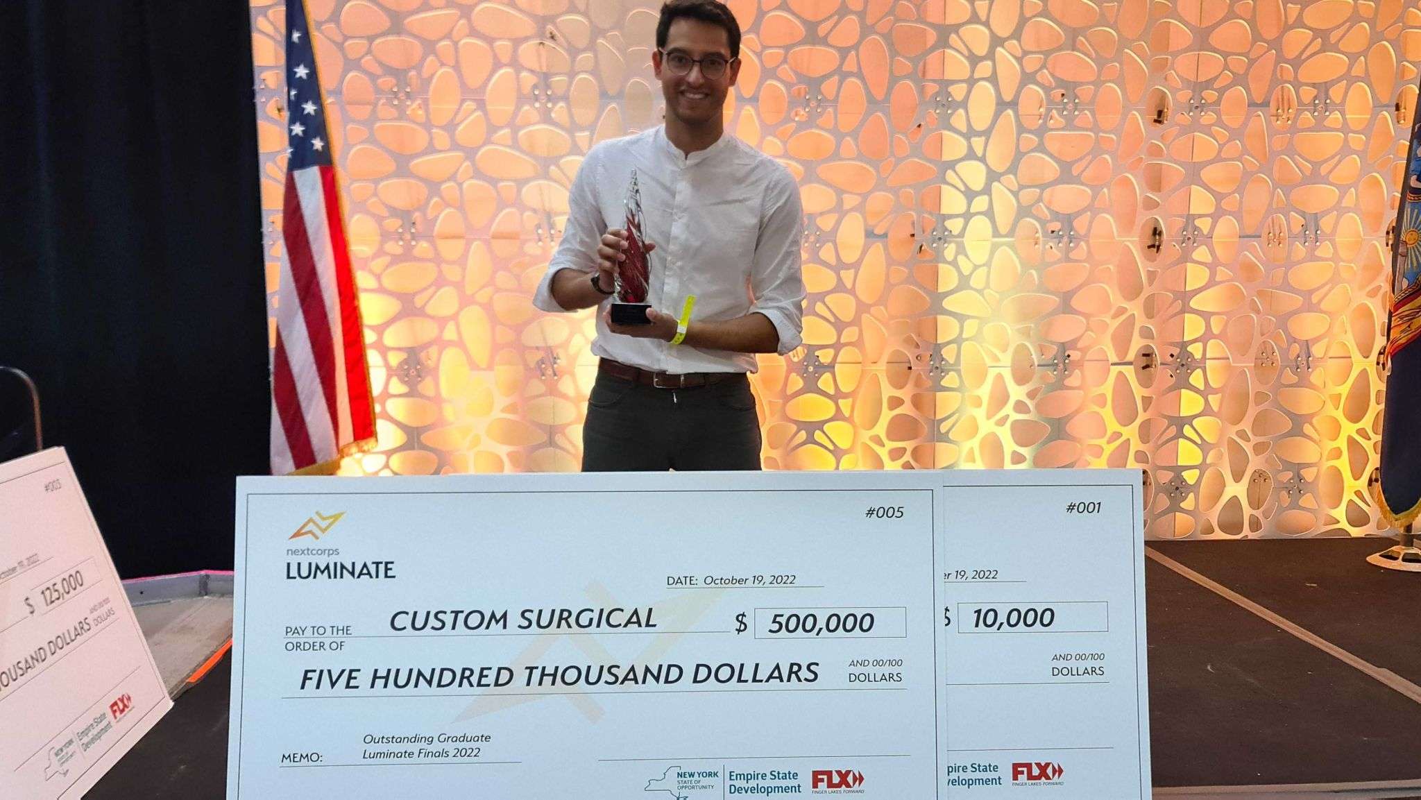Custom Surgical receives investment from Luminate NY after winning the Outstanding Graduate Award